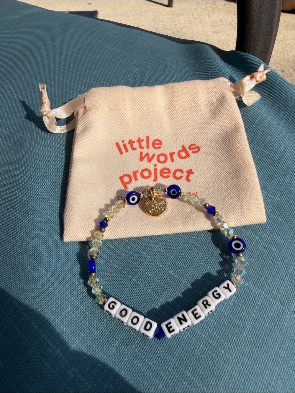 'Good Energy' Little Words Project Beaded Bracelet